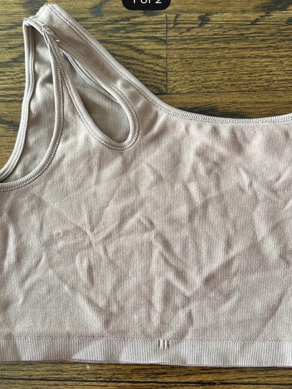 & Other Stories Seamless Rib Crop Tank in Light Beige